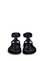 Front View -Click To Enlarge 'Lesley' knotted rope T-strap sandals