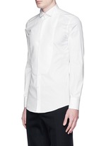 Front View -Click To Enlarge 'Gold' wingtip collar pleat bib tuxedo shirt