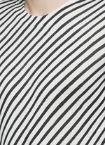 Detail View -Click To Enlarge Diagonal stripe silk sweater