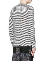 Back View -Click To Enlarge Diagonal stripe silk sweater