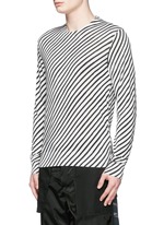Front View -Click To Enlarge Diagonal stripe silk sweater