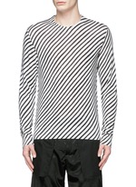 Main View -Click To Enlarge Diagonal stripe silk sweater