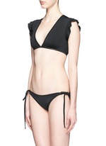 Figure View -Click To Enlarge 'Sophia' flutter sleeve cropped swim top