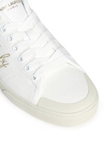 Detail View -Click To Enlarge 'Yeah Baby' embroidery canvas sneakers