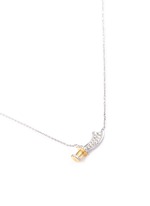 Figure View -Click To Enlarge Sword pendant diamond pavé 18k gold necklace