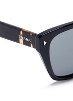 Detail View -Click To Enlarge Stripe tortoiseshell temple acetate sunglasses