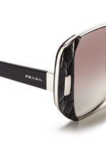 Detail View -Click To Enlarge Croc embossed acetate rim metal sunglasses