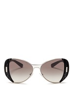 Main View -Click To Enlarge Croc embossed acetate rim metal sunglasses