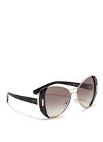 Figure View -Click To Enlarge Croc embossed acetate rim metal sunglasses