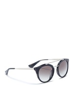 Figure View -Click To Enlarge Tortoiseshell effect interior acetate cat eye sunglasses