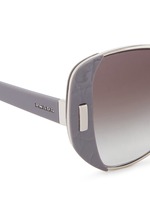 Detail View -Click To Enlarge Croc embossed acetate rim metal sunglasses