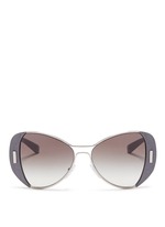 Main View -Click To Enlarge Croc embossed acetate rim metal sunglasses