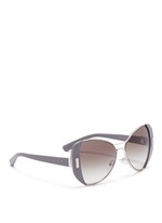 Figure View -Click To Enlarge Croc embossed acetate rim metal sunglasses