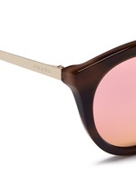 Detail View -Click To Enlarge Tortoiseshell effect interior acetate mirror sunglasses