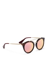 Figure View -Click To Enlarge Tortoiseshell effect interior acetate mirror sunglasses