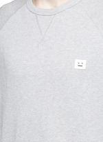 Detail View -Click To Enlarge 'College Face' emoji patch cotton sweatshirt