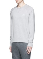 Front View -Click To Enlarge 'College Face' emoji patch cotton sweatshirt