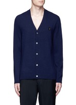 Main View -Click To Enlarge 'Dasher C Face' emoji patch wool cardigan