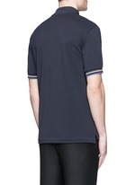 Back View -Click To Enlarge 'Keller' mock turtleneck cotton polo shirt