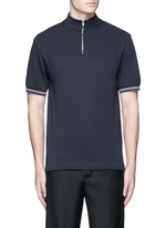 Main View -Click To Enlarge 'Keller' mock turtleneck cotton polo shirt