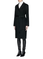 Front View -Click To Enlarge Double face wool-cashmere belted coat