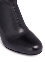 Detail View -Click To Enlarge 'Zloty' metallic heel leather mid calf boots