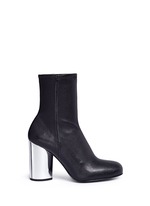 Main View -Click To Enlarge 'Zloty' metallic heel leather mid calf boots