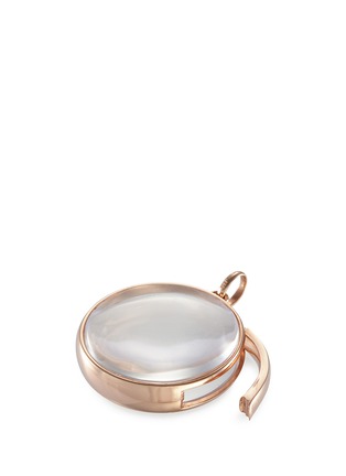 Click To Zoom Loquet London - 14k rose gold rock crystal round locket - Large 22mm