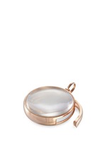 Detail View -Click To Enlarge 14k rose gold rock crystal round locket - Large 22mm