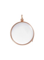 Main View -Click To Enlarge 14k rose gold rock crystal round locket - Large 22mm