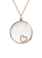Figure View -Click To Enlarge 14k rose gold rock crystal round locket - Large 22mm
