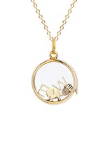 Figure View -Click To Enlarge 18k yellow gold letter charm - E