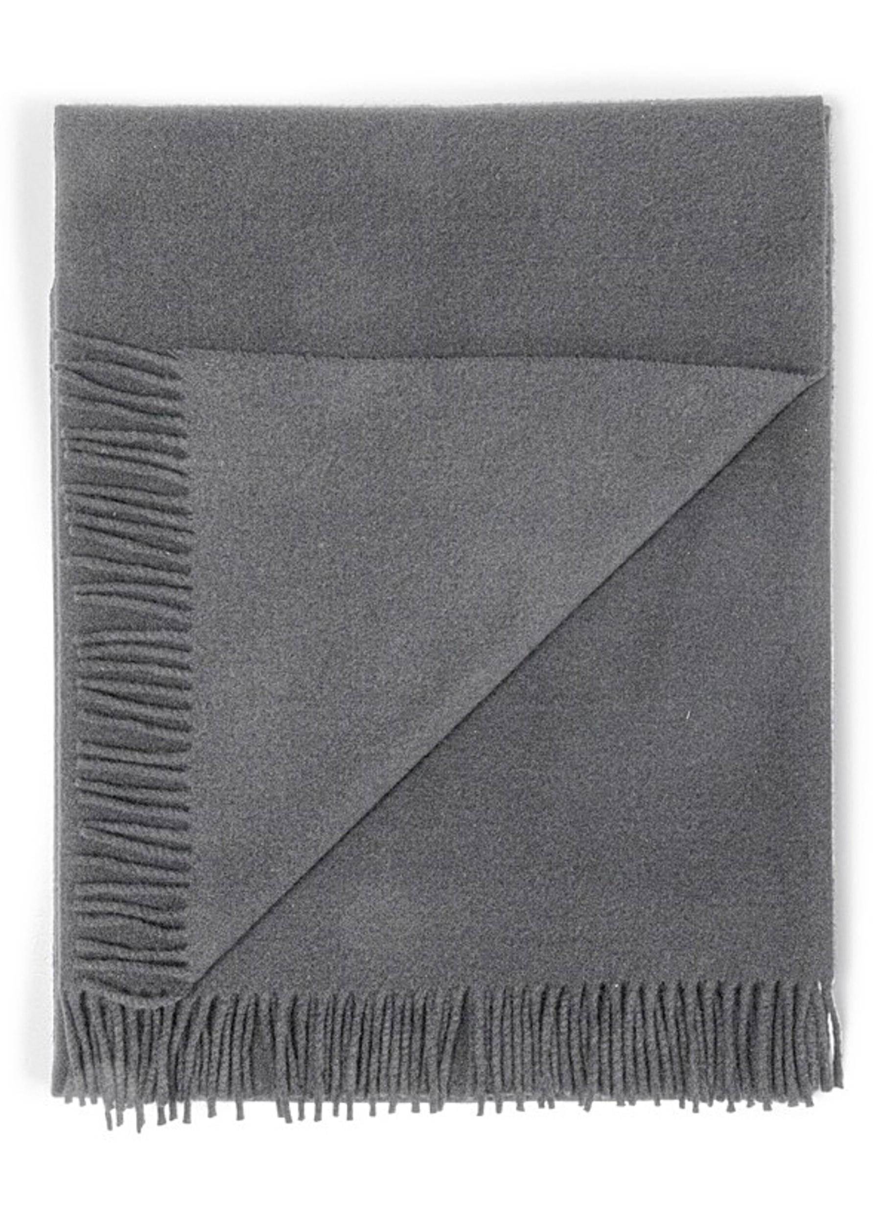 Pure Cashmere Fringed Throw - Anthracite