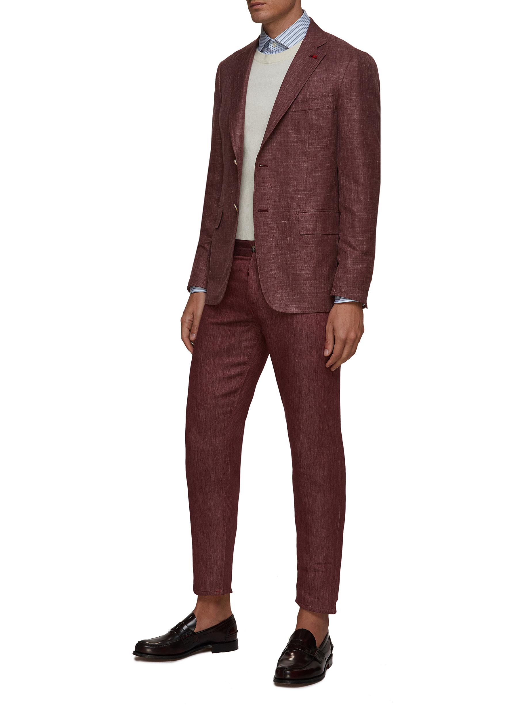 GIACCA' CHECKED WOOL SILK BLEND SUIT