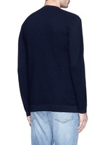 Back View -Click To Enlarge Button side virgin wool sweater