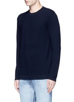 Front View -Click To Enlarge Button side virgin wool sweater