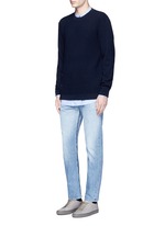 Figure View -Click To Enlarge Button side virgin wool sweater