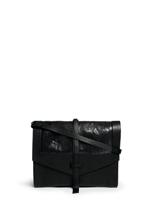 Main View - Click To Enlarge Main View - Click To Enlarge - Isabel Marant - 'Helmut' snakeskin leather combo accordion clutch