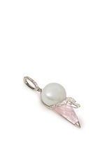 Figure View -Click To Enlarge Diamond pearl rose quartz ice cream pendant