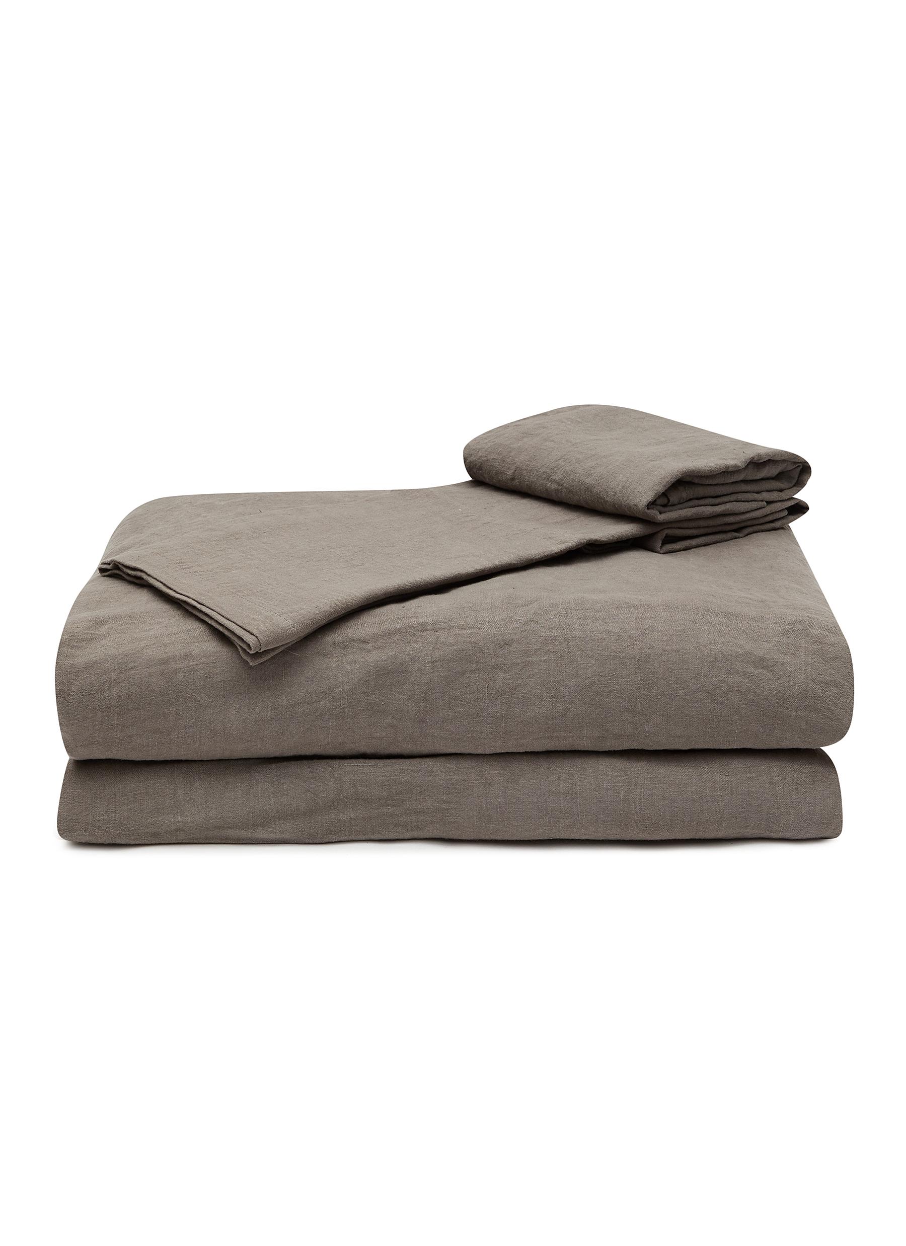 LINEN KING SIZE DUVET SET — CHARCOAL