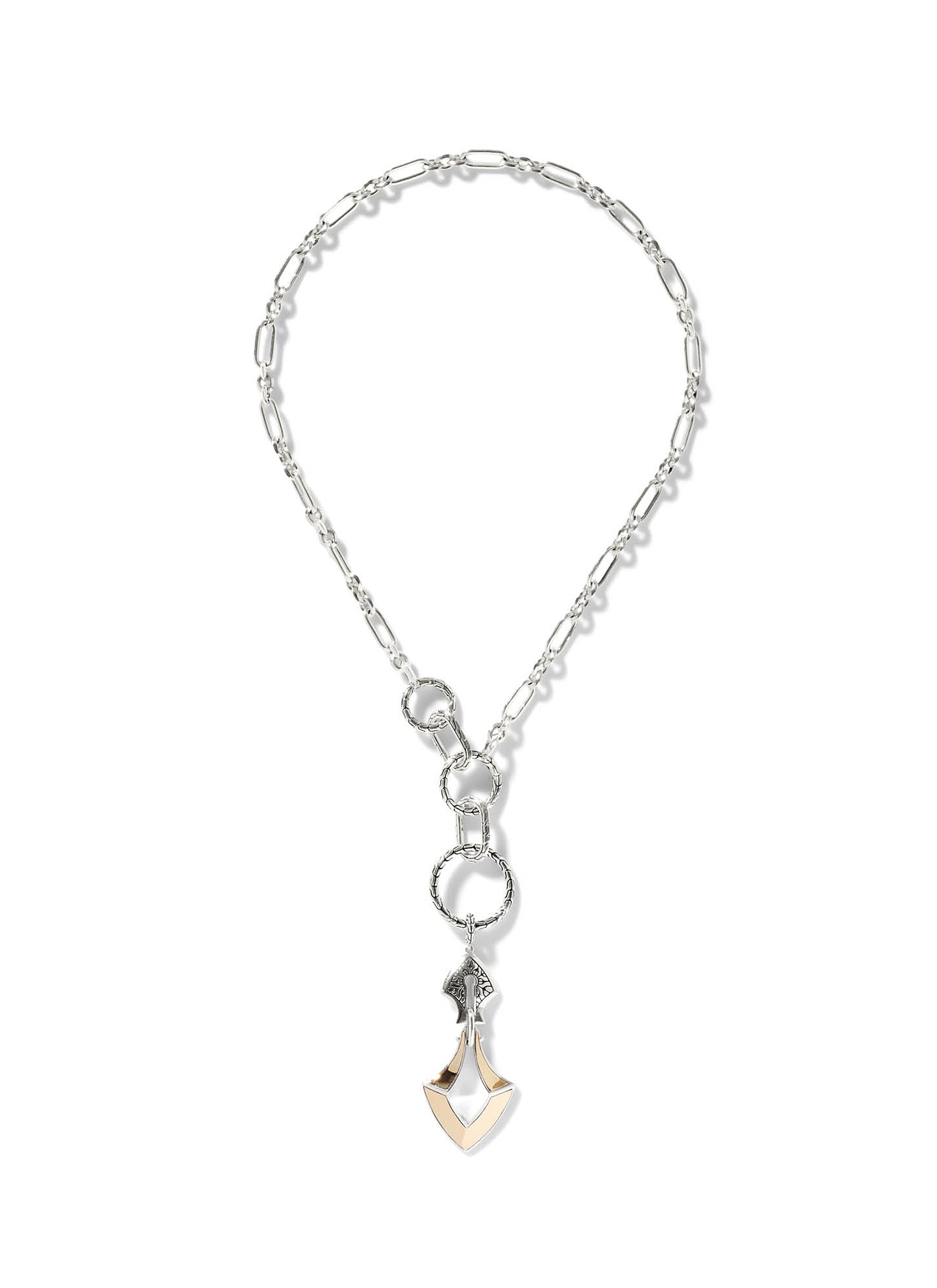 ‘CLASSIC CHAIN’ 18K GOLD STERLING SILVER PENDANT LINK NECKLACE