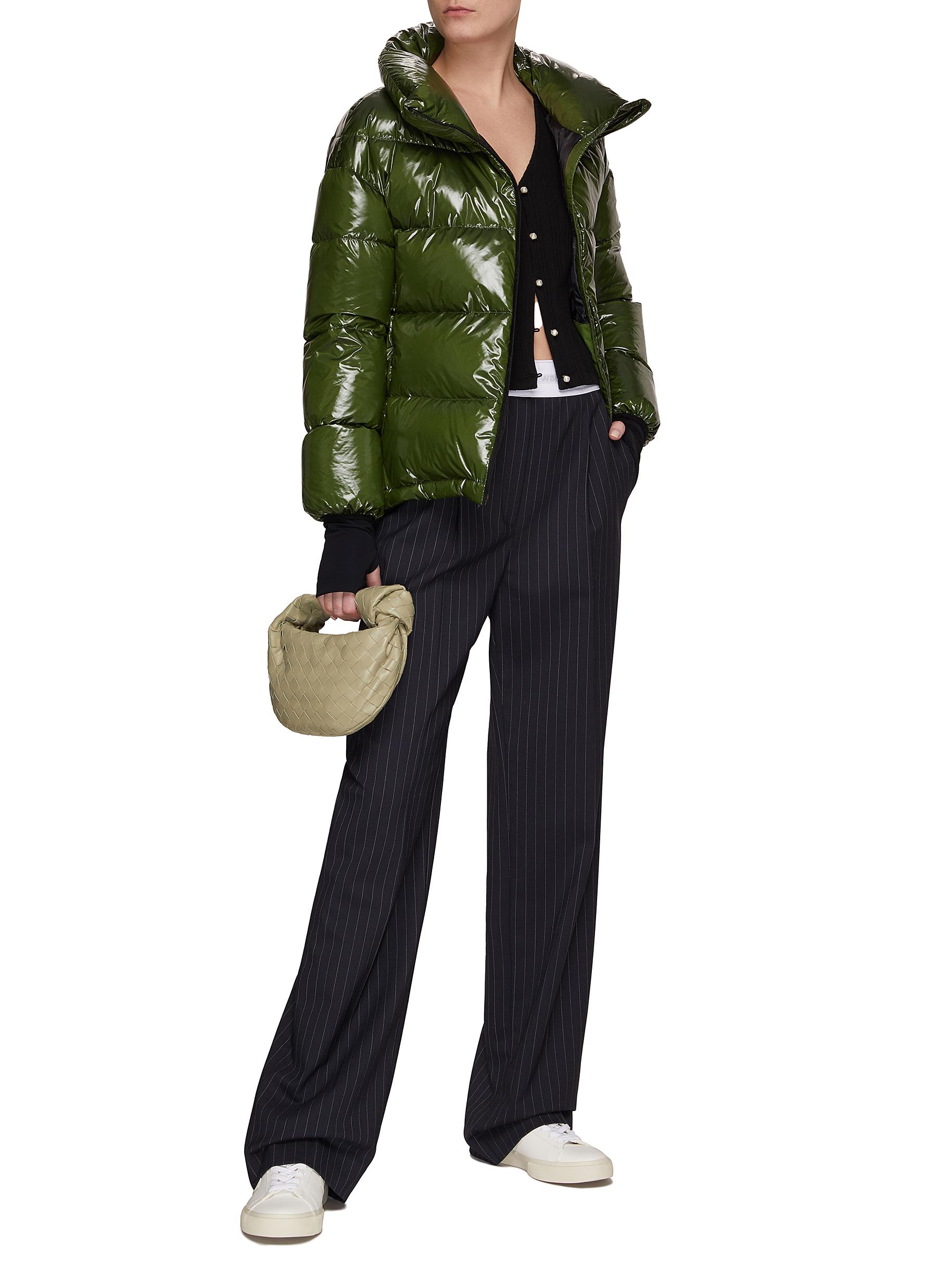 Puffer jacket with thumb holes on sale