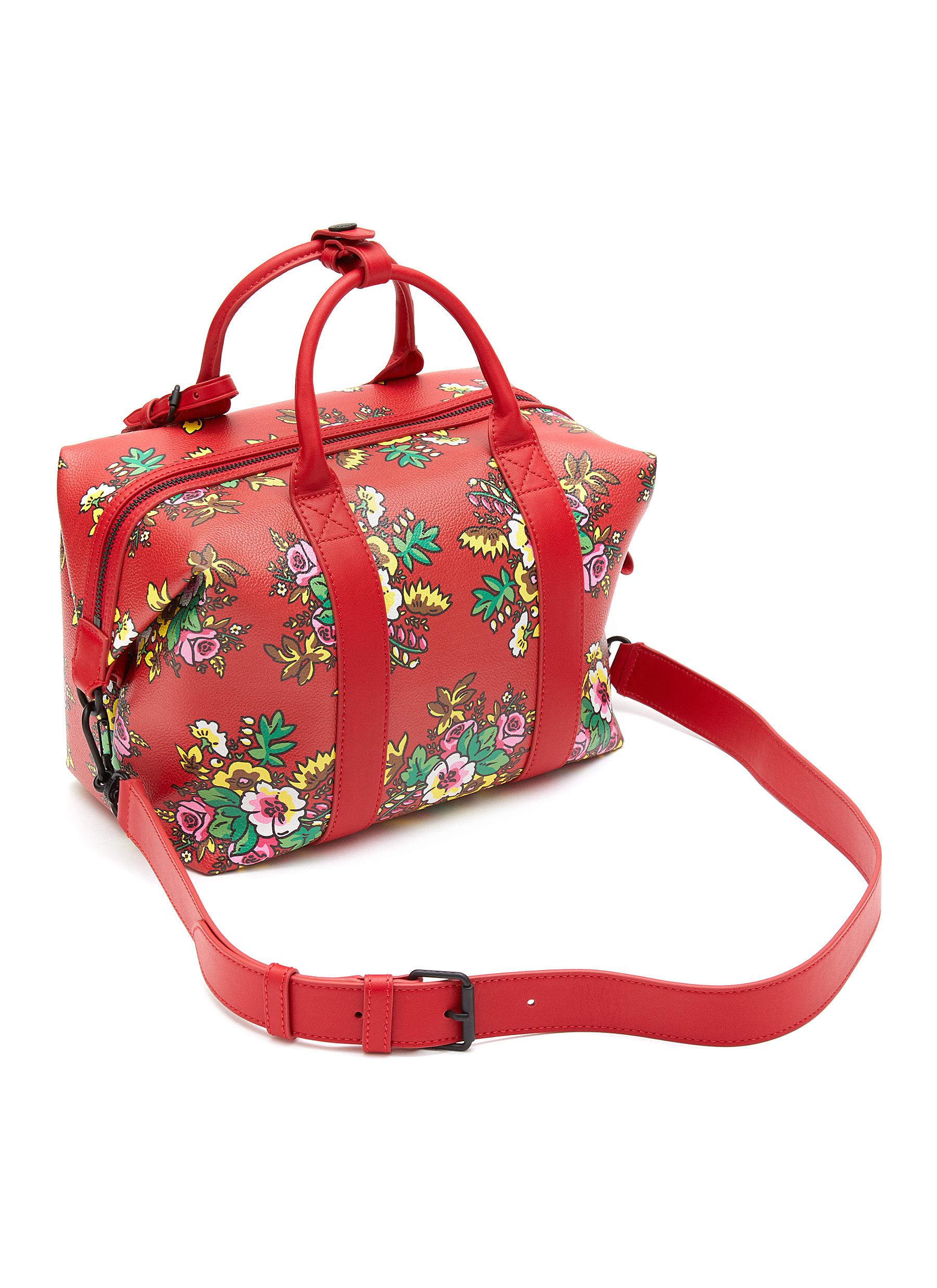 FLORAL PRINT LEATHER CROSSBODY BAG