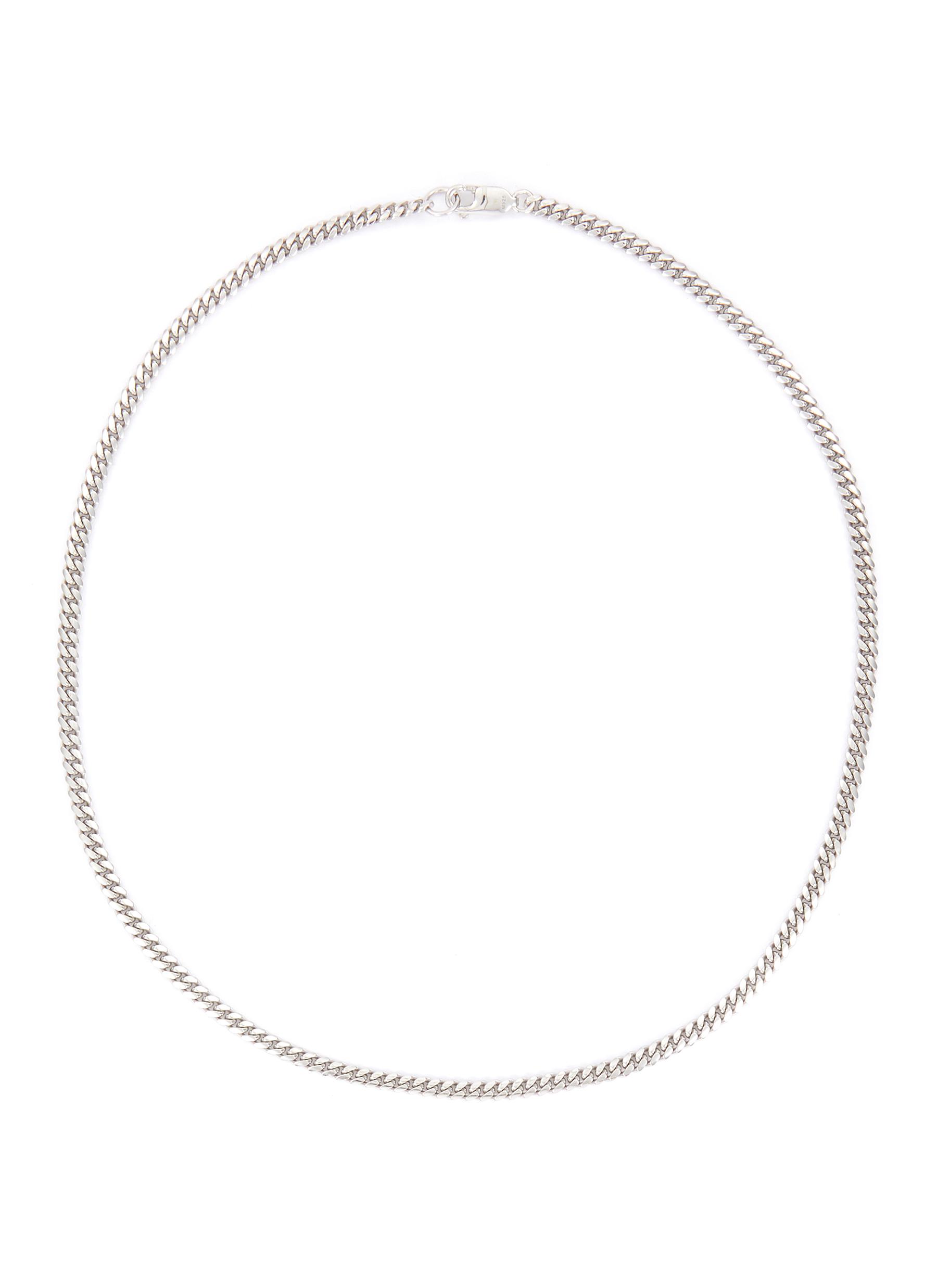 SILVER-TONED METAL ROUND CURB NECKLACE
