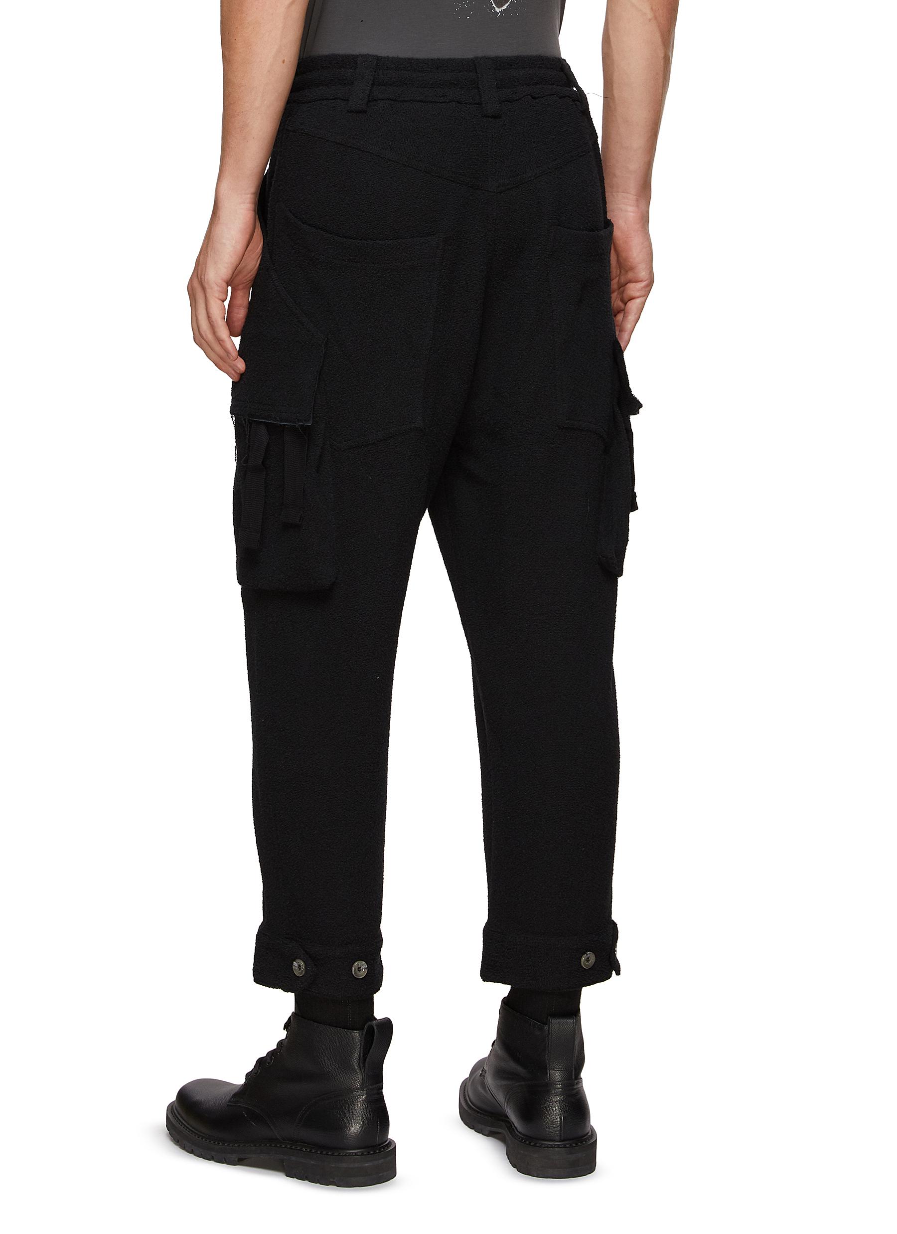 BUTTONED CUFF CROPPED CARGO PANTS