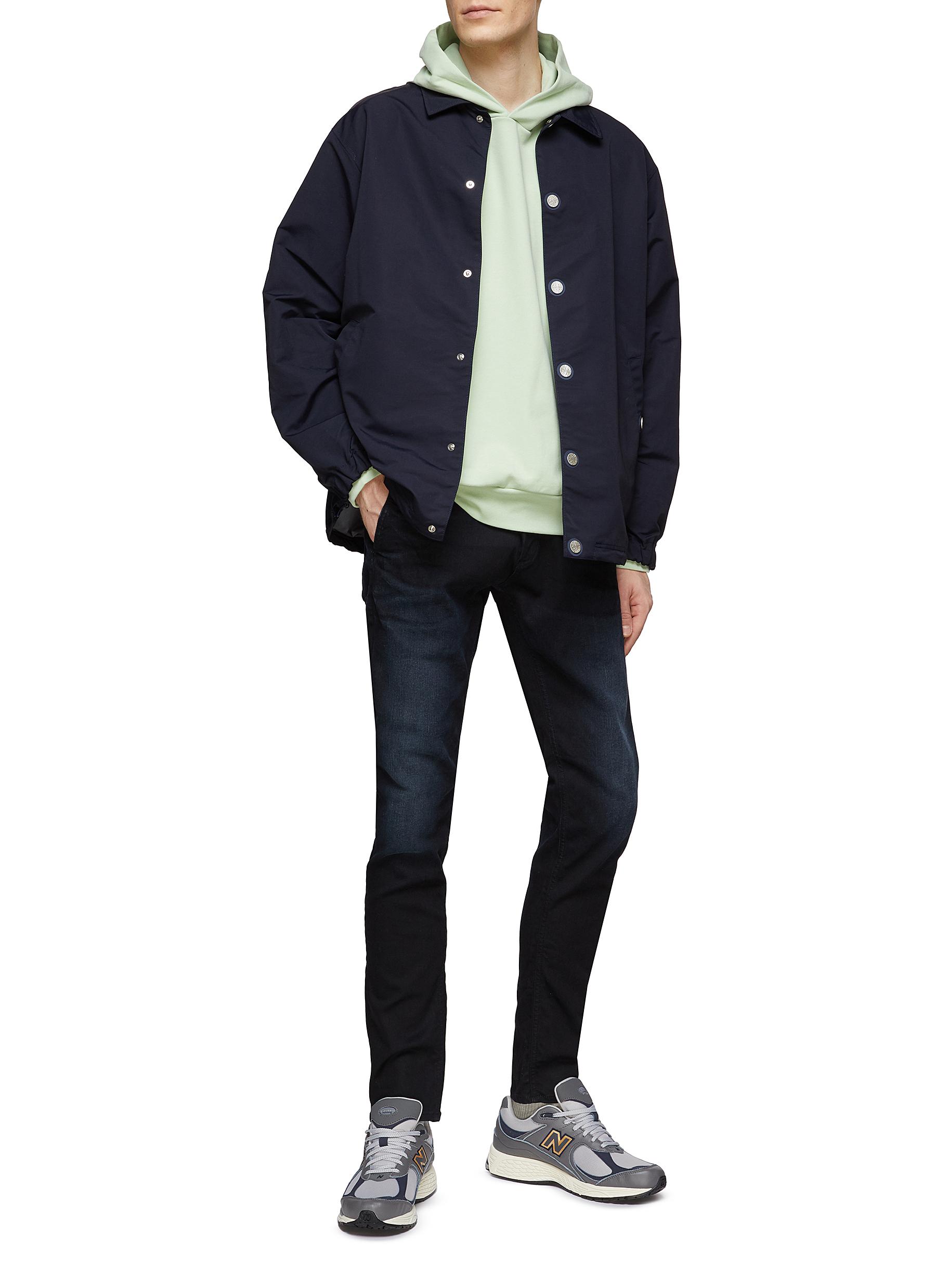 ‘YORK’ DARK WASH TAPERED LEG SKINNY JEANS