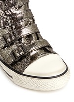 Detail View -Click To Enlarge 'Fanta' metallic leather kids sneakers