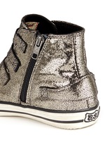 Detail View -Click To Enlarge 'Fanta' metallic leather kids sneakers