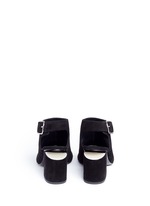 Back View -Click To Enlarge 'Nadia' cutout heel suede sandal booties
