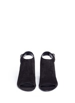 Front View -Click To Enlarge 'Nadia' cutout heel suede sandal booties